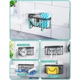 thumbnail image 2 of Sherry Multifunctional Sponge Holder with Unique M-Shaped, 2 Installation Methods Kitchen Sink Organizer, Rustproof Stainless Steel Sink Caddy for Sponge, Brush, Sink Stopper and Scraper -Black, 2 of 7
