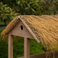 thumbnail image 7 of Vintiquewise Versatile Multi-Tier Shelves Wooden Rolling Cart - Perfect for Festival, Event Stand, Food Tasting Table, Garden Floral Display Rack, & Home Decor with Straw Roof and 2 Black Wheels, 7 of 7