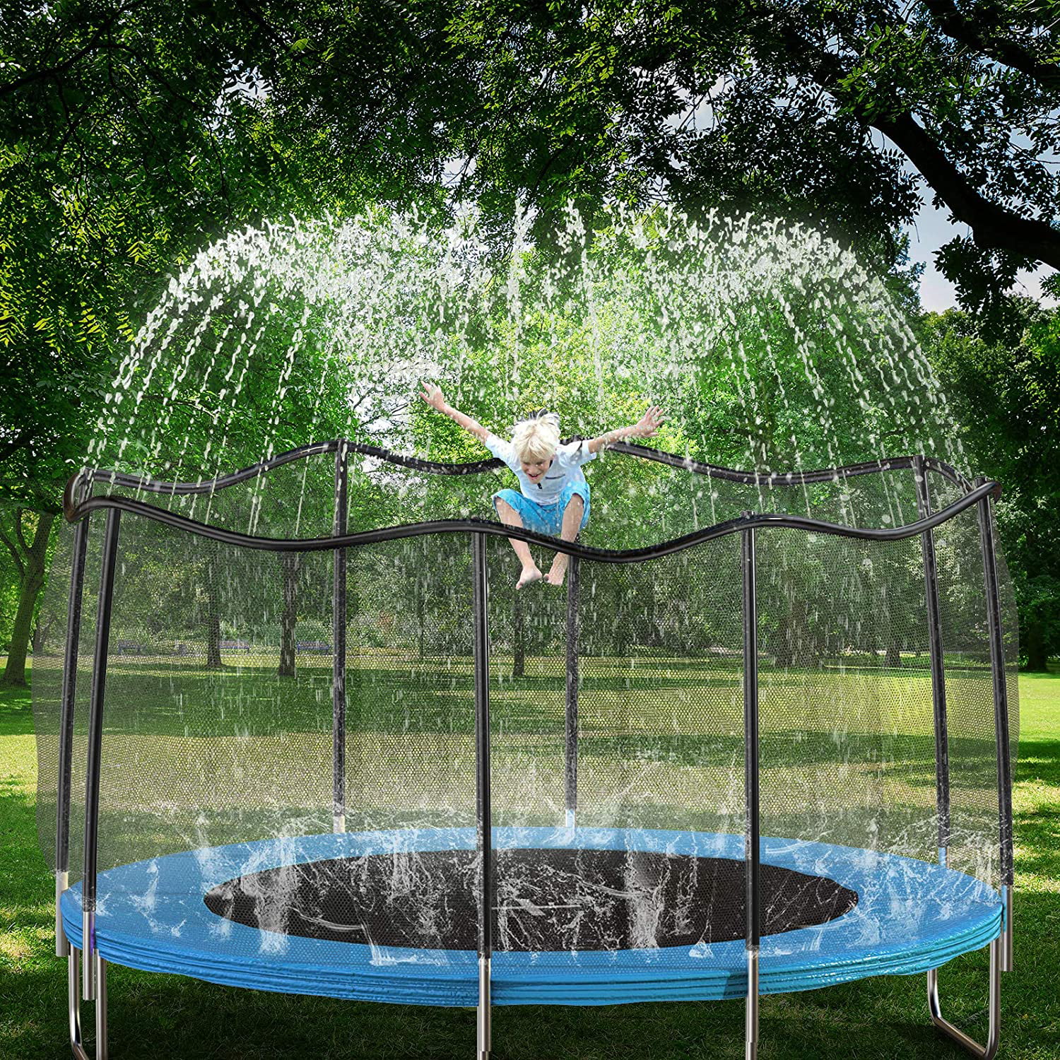 39.4FT Trampoline Sprinkler Outdoor Water Sprinkler Pipe For Summer Toys Kid Fun 