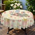thumbnail image 4 of Pioneer Flower Floral Print Pattern Round Tablecloth 70"x70", Wrinkle Resistant Wipeable Table Cover for Kitchen Dining Room Picnic Patio and Party, 4 of 6