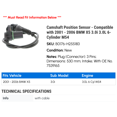 thumbnail image 2 of Camshaft Position Sensor - Compatible with 2001 - 2006 BMW X5 3.0i 3.0L 6-Cylinder M54 2002 2003 2004 2005, 2 of 2