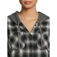 thumbnail image 5 of Time And Tru Women's Crop Hooded Flannel, 5 of 5