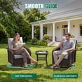 thumbnail image 4 of Sunmthink 10-Piece Patio Furniture Set, High Back Swivel Rocker Chairs with Thick Cushions, Wicker Rattan Outdoor Sectional Sofa with Fire Pit & Ottoman, Gray, 4 of 7