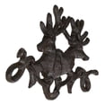 thumbnail image 5 of Forged Cast Iron Double Stag Deer Antlers Wall Hooks For Keys Leashes Scarves, 5 of 9
