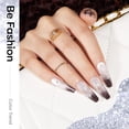 thumbnail image 5 of modelones Gel Nail Polish Set with French Tip and heart cat eye magnet, 6 Colors Jelly Sheer Black White Cat Eye Silver Blue Purple Glitter Gel Polish Kit Soak Off UV Salon DIY at Home Gift for Women, 5 of 7