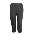 thumbnail image 5 of GEWSEY Women's Lightweight Soft Capri Leggings Crop Leggings 3/4 Stretch Yoga Pants (Army Green, M), 5 of 6