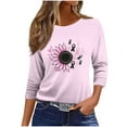 thumbnail image 4 of Neewe Womens Tops Casual 3/4 Sleeve Shirts Crew Neck Loose Casual Blouses Floral Print Tshirts, 4 of 5
