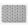 thumbnail image 1 of Seahorse Bath Mat, Repeating Pattern Tribal Style Abstract Seahorse Design in Various Forms, Plush Bathroom Decor Mat with Non Slip Backing, 29.5" X 17.5", Black and White, by Ambesonne, 1 of 2