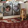 thumbnail image 4 of Wonnitar Christmas Runner Rugs, 2x6 Red Kitchen Rug Washable Non Slip, Soft Ultra-Thin Christmas Tree Santa Claus Holiday Decor Runner Carpet for Hallway Bathroom Bedside, 4 of 11
