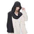thumbnail image 2 of Fewfanhot Hooded Scarf Lightweight Cotton Blend Hood Shawl Multi-Functional Neck Head Wrap Daily Outerwear Accessory, 2 of 5