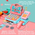 thumbnail image 6 of Wisairt Cash Register for Kids, Toy Cash Register with Scanner Voice Recognition Payment Function, Play Cash Register, Count Learning Toys, 24Pcs Mini Playset (Pink), 6 of 9