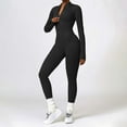 thumbnail image 5 of Women's Seamless Yoga Jumpsuit - Long Sleeve, Zipper, Tight Tracksuit, Polyester, Spring/Summer - S-L Sizes, 5 of 6