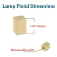 thumbnail image 3 of Aspen Creative 24031-12, Rectangular Cube Finial for Lamp Shade, Steel in Brass Plated Finish, 1-1/4" Height (2 Pack), 3 of 7