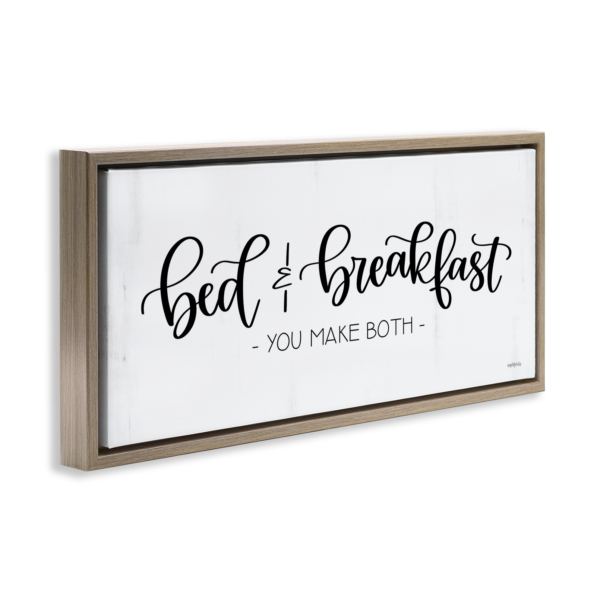 Stupell Industries Bed & Breakfast Make Both Typography Painting Brown Floater Framed Art Print Wall Art, 31 x 14