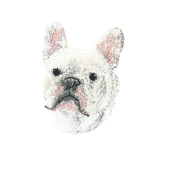 Amazing Custom Dog face Portraits [French Bulldog-2 ] Custom and Unique] Embroidered Iron on/Sew Patch (3.5" x 4") [Made in USA]