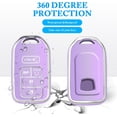 thumbnail image 4 of Key Fob Cover Compatible with Honda Accord Civic Pilot CR-V Passport Insight EX Odyssey 2015-2021 Keychain Case Holder Protector,Purple, 4 of 6