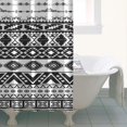 thumbnail image 5 of Small Stall Narrow Shower Curtain 36"W x 72"L – Tropical Bohemian Leaves, Mid-Century Abstract Boho Botanical Bathroom Decor, Vintage Floral Palm Leaf Pattern, Rustic Tribal Folk Style, 5 of 5