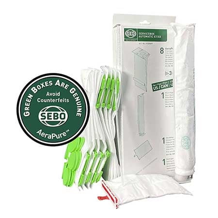 SEBO Service Box Paper Filter Bags for SEBO X7 X8 (8 Pack)