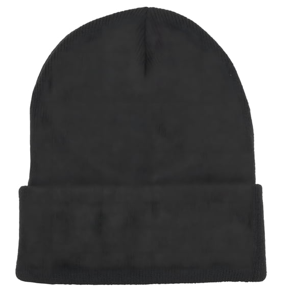 TELOLY Beanie Hat Men Women Classic Knit Cuffed Plain Skull Cap Black Beanies for Men Black
