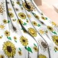 thumbnail image 3 of White Sunflower Butterfly Sun Pattern Blanket,Comfortable Soft Lamb Wool Throw Blanket,All Season,Warm Lightweight Blankets for Sofa Bed Couch Living Room Chair,40"x50", 3 of 4