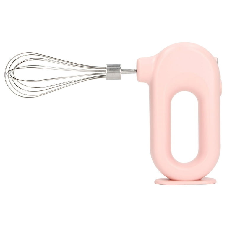 Handheld Milk Frother, USB Charging Flat Bottom Design Electric Hand Mixer  For Home For Kitchen Pink 