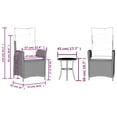 thumbnail image 4 of vidaXL Ensemble Bistro 3 Pcs avec Coussins en Rotin Poly Beige, 4 of 5