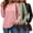 Pink-LightGreen-Black, variant on MOSHU 3 Pack Pullover Sweatshirts for Women Crew Neck Long Sleeve Shirts Casual Loose Fit Sweatshirts Curved Hem Tunic Tops