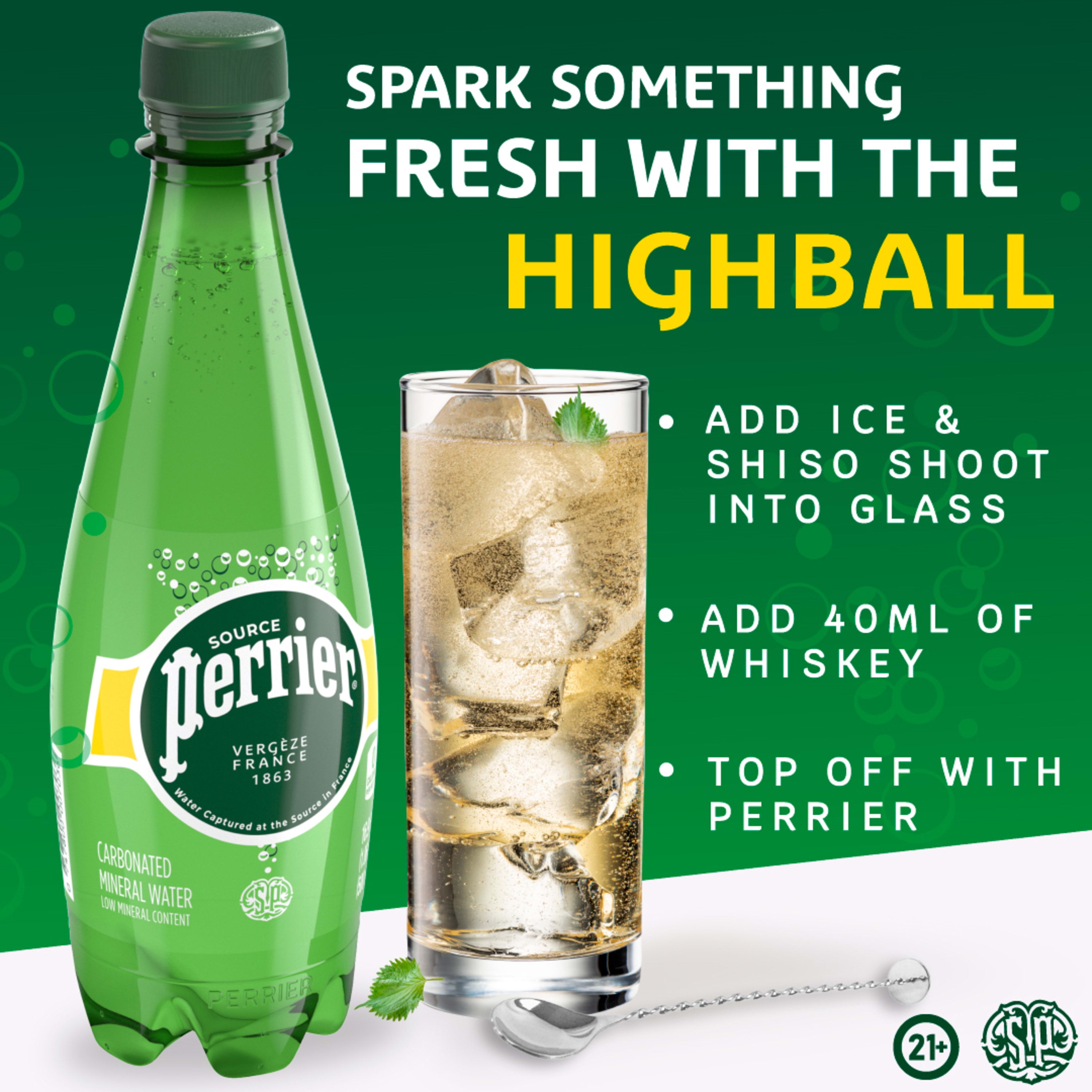 Buy Perrier Carbonated Sparkling Water 330ml, imported (Pack of 4 Bottle) 