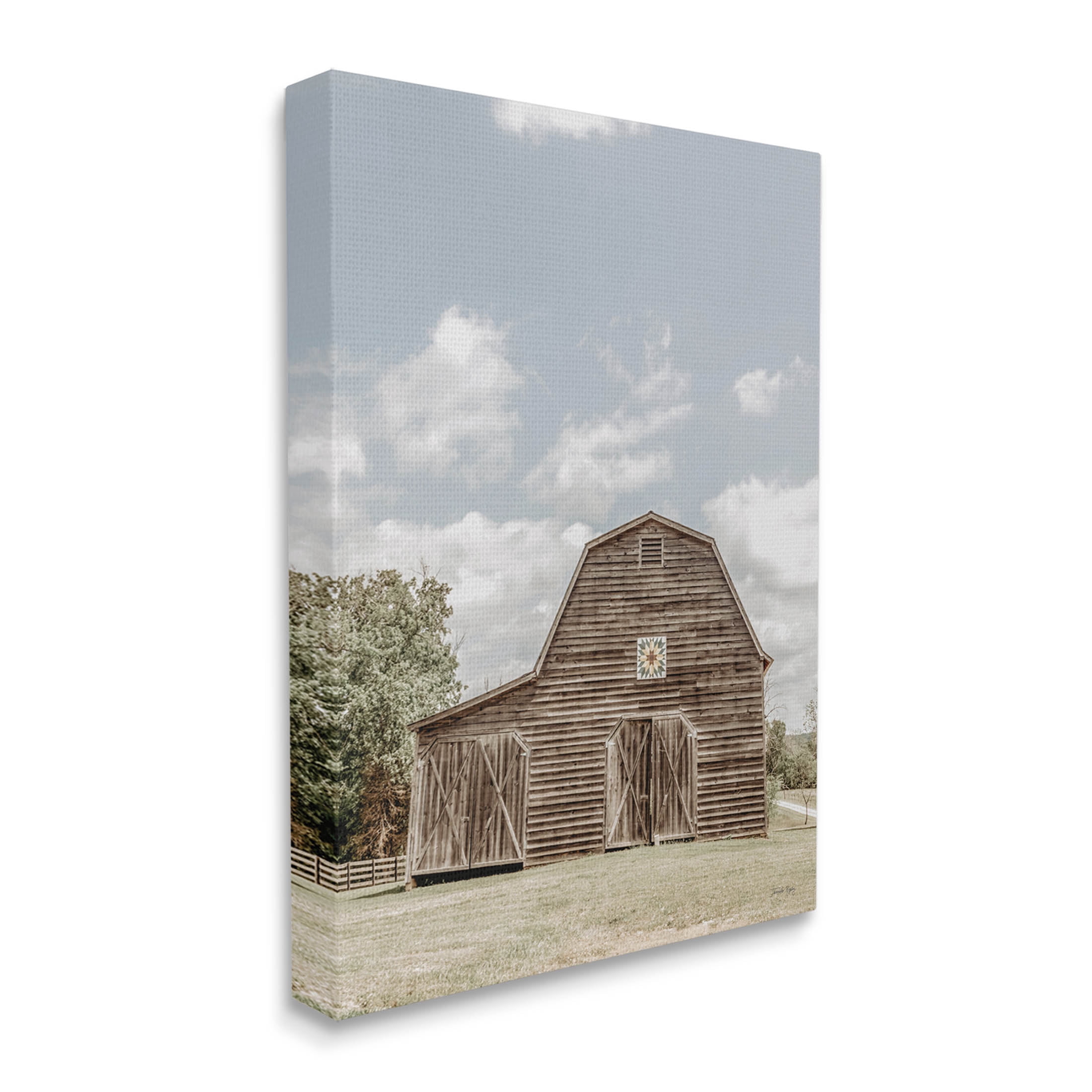 Peaceful Country Barn Farmland Landscape Photograph Gallery Wrapped Canvas Print Wall Art