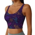 thumbnail image 2 of Fotbe Colorful Snake Pattern Womens' Sports Bra Longline Wirefree Padded with Medium Support Sports Moisture-Wicking Workou Vest,Tank Top-Medium, 2 of 7
