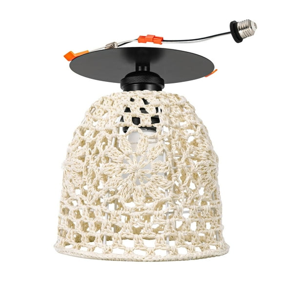 Kiven Can Lights Retrofit Recessed Lighting, 4/5/6 Inch Replacement Conversion Kit, Hemp Rope Farmhouse Recessed Lighting Converter Kit for Hallway Kitchen,White TB3337