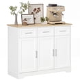 thumbnail image 2 of HOMCOM Modern Kitchen Sideboard Buffet Cabinet with Storage Versatility, 3 Drawers, Kitchen Island Dining Room Cabinet, Living Room Furniture, White, 2 of 9