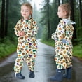 thumbnail image 5 of Ticikt Kids Toddler Rain Suit for Boys Girls One Piece Hoodie Zipper Cartoon Waterproof Coverall Rain Jacket 1-10 Years,Color:Beige,Size:1-3 Years, 5 of 8