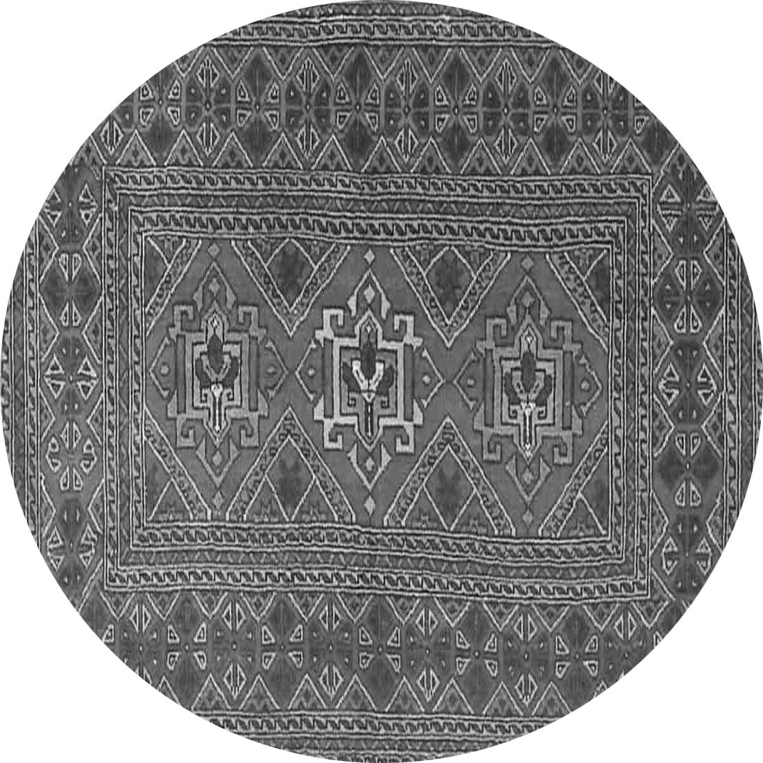 Ahgly Company Indoor Round Persian Gray Traditional Area Rugs, 5' Round ...