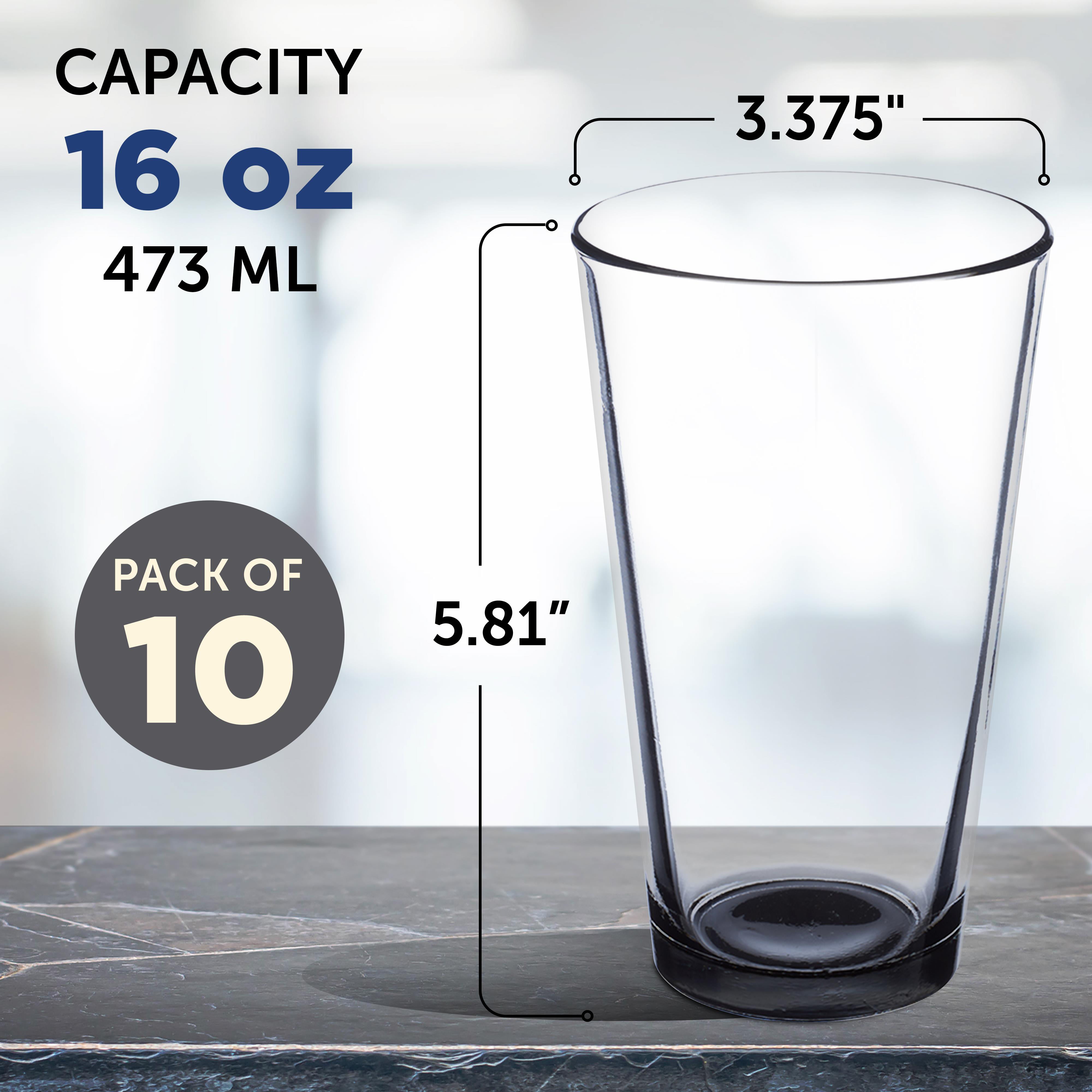 16 oz Conical Pint Glass - 3 1/2 x 3 1/2 x 5 3/4 
