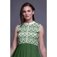 thumbnail image 5 of Bimba Green Ikat Indian Kurtis For Women Solid Readymade Anarkali Dress Printed Indian Kurti X-Small, 5 of 6
