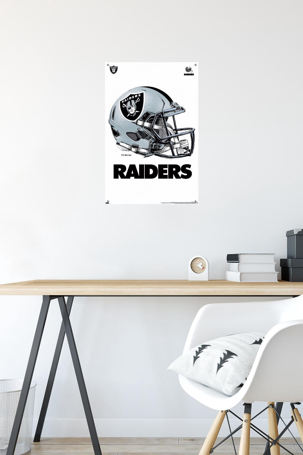 NFL Las Vegas Raiders - Drip Helmet 20 Wall Poster with Push Pins, 14.725" x 22.375"
