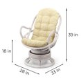 thumbnail image 3 of Lounge Swivel Rocking Java Chair Natural Rattan Wicker with Cream Cushion, White Color, 3 of 3