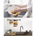 thumbnail image 5 of Orange Gray Ombre Kitchen Dish Towels for Drying Dishes Set of 4, Modern Geometric Moire Abstract Art Waffle Weave Microfiber Hand Tea Bathroom Towels Quick Dry & Absorbent Towel 15.7x23.6, 5 of 7