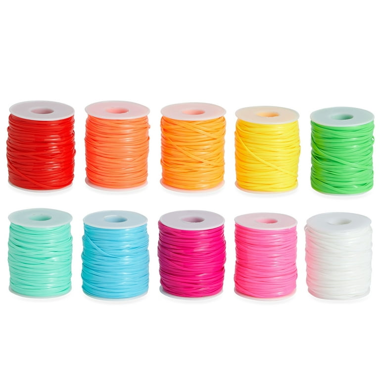 50 Yards Each Lanyard String, Gimp String in 10 Assorted Neon