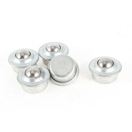 5 Pieces Silver Tone 14mm 0.55" Diameter Ball Transfer Unit Radial Mount Bearing