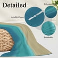 thumbnail image 3 of Teal Blue Ombre Pillow Protectors with Zipper Standard Size, Modern Abstract Gradient Art Soft Brushed Microfiber Breathable Throw Pillow Covers, Pillowcase for Couch Sofa Bedroom Living Room 20"x26", 3 of 9