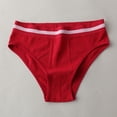 thumbnail image 4 of WZXFASHION Culottes Taille Haute Sans Coutures pour Femmes Entrejambe en Coton Abdomen Filles Aguichant Respirantes Sans Coutures Culottes pour Dames Culottes pour Femmes Rouges G, 4 of 7