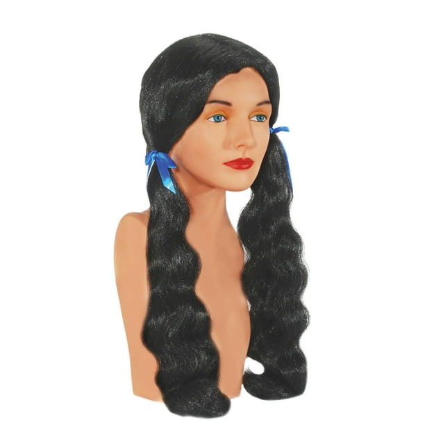 Star Power Country Girl with Ribbon Long Wavy Wig, Black, One Size -  