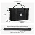 thumbnail image 2 of Travel Duffle Bag for Women Men, Weekender Bags Carry on Gym Bag with Wet Pocket/Adjustable Strap, Foldable Waterproof Overnight Tote Bag for Plane Sports Dance, Black, 2 of 10
