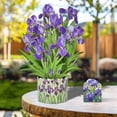 thumbnail image 3 of 3D Greeting Cards Pop Up Cards 16" Iris Paper Flower Bouquet Gifts for Women Mom Wife Birthday, Anniversary, Get Well with Note Card & Envelope, Romantic Iris, 3 of 9