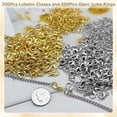 thumbnail image 3 of Monebena 700Pcs Lobster Claw Clasps and Open Jump Rings Set,18K Gold and Silver Necklace Clasp Bracelet Clasps and Closures Lobster Clasps Parrot Trigger Clasps for Jewelry Making, 3 of 6