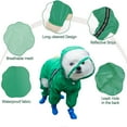 thumbnail image 3 of Pet Dog Raincoat,Hooded Waterproof Rain Jacket with Reflective Strip Poncho Coats for Puppy Small Medium Large Dog Green L, 3 of 5