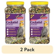 (2 pack) 3-D Pet Products Premium Cockatiel Bird Food Seeds, with Probiotics, 4.5 lb. Stay Fresh Jar