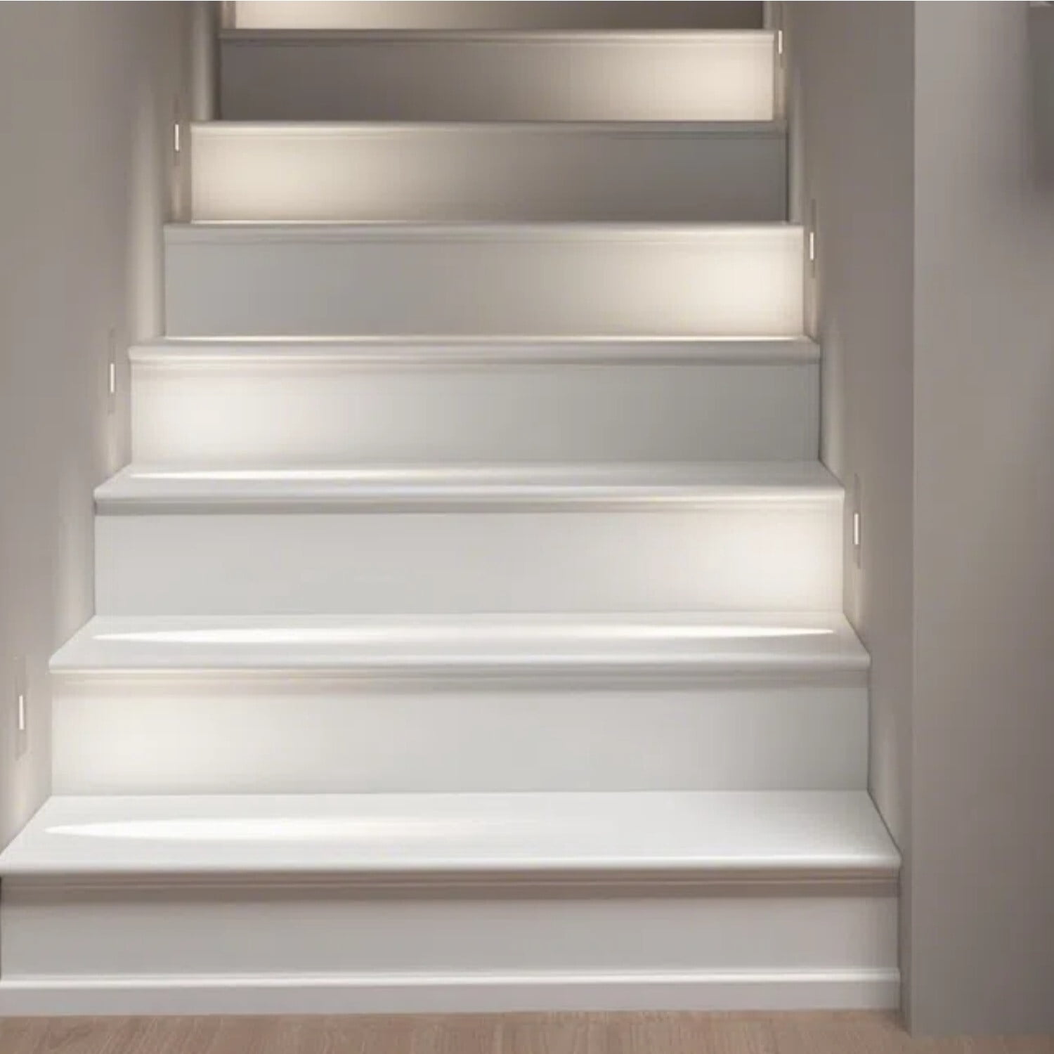6 Pack LED Vertical 5CCT Step Lights, Replaceable Magnetic Faceplat Indoor Stair Light, Dimmable, White